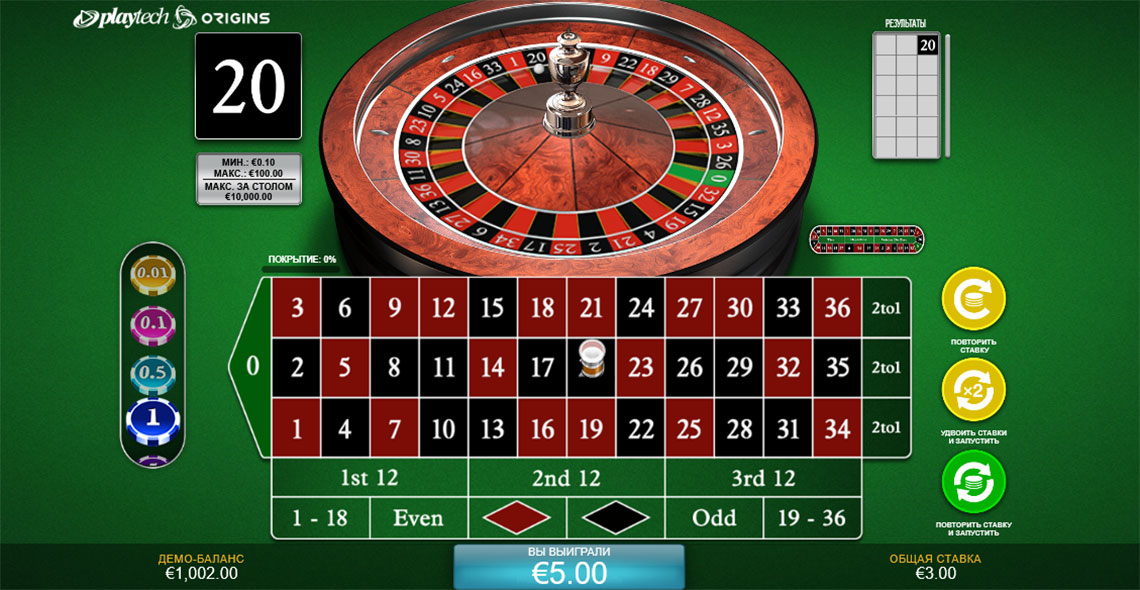 Европейская Рулетка Онлайн демо. 