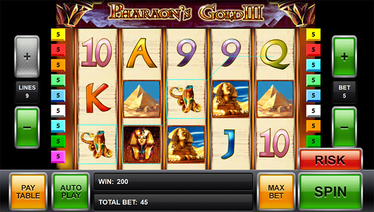 Pharaon's Gold 3 игровой автомат демо бесплатно. 